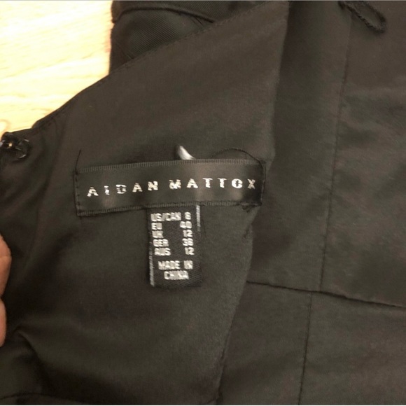 Aidan Mattox black mini dress with black sequin embellishment. Size 8. - Picture 9 of 9